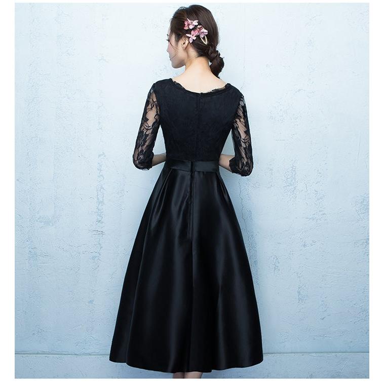 パーティードレス ドレス 結婚式 ワンピース 袖あり ロングドレス 演奏