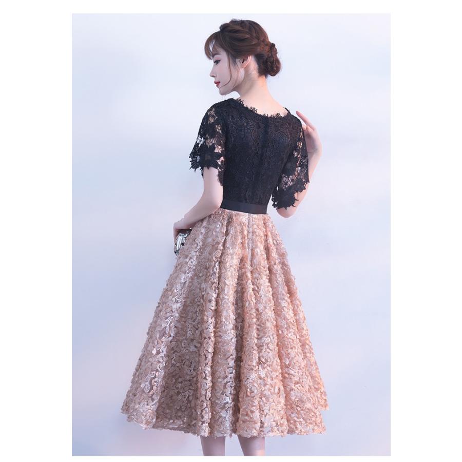 パーティードレス 結婚式 ドレス ミモレ丈 ロングドレス 演奏会 二次会