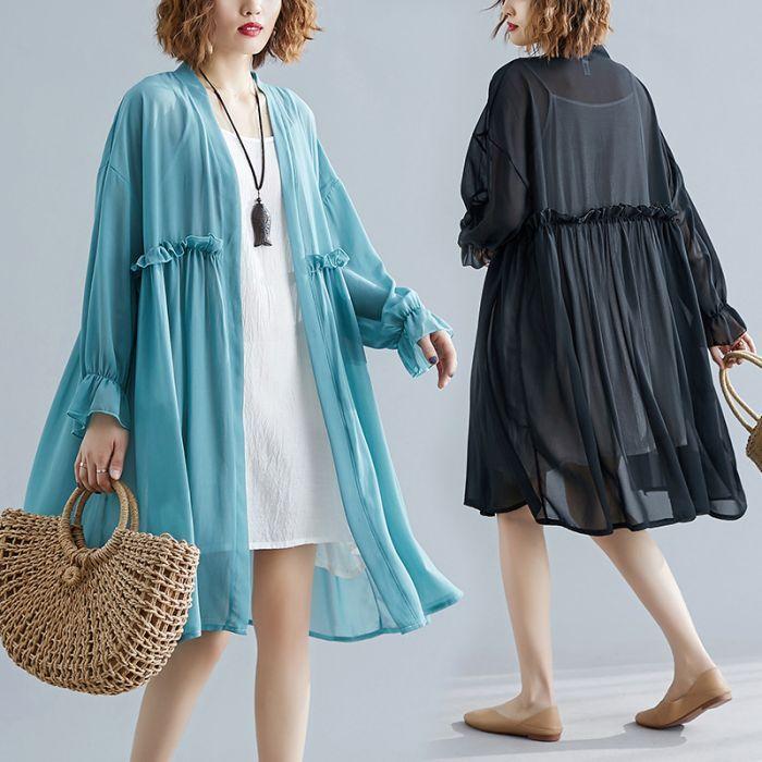 カーディガン 春夏 UVカット カットソー 長袖 大きいサイズ レディース  