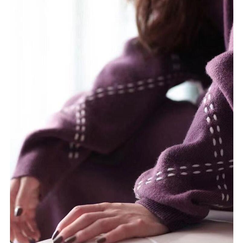 セットアップ レディース 40代 秋冬 長袖 ニット セーター スカート