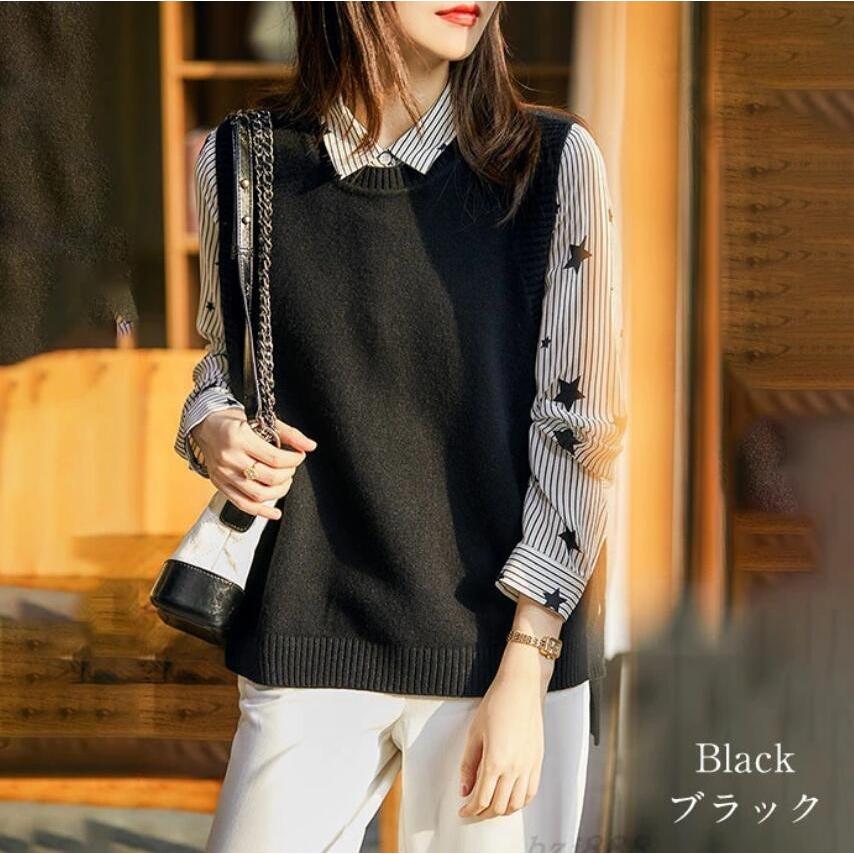 ニットベスト 秋冬 ニットタンクトップ 春 ベスト レディース ニット