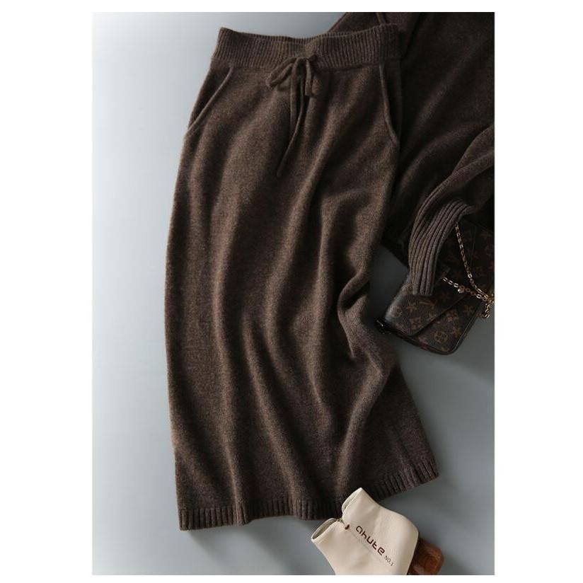 ニットセットアップ レディース 40代 秋冬 長袖 ニットトップス タイト