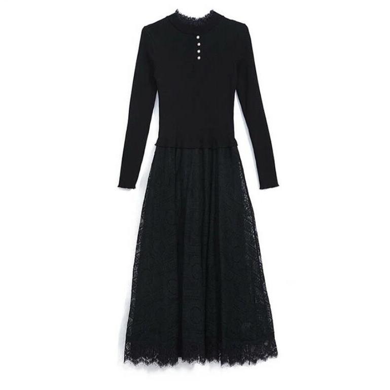 レース ワンピース レディース ロングワンピース 花柄 ニット レース ワンピース レディース ロングワンピース 花柄 ニット