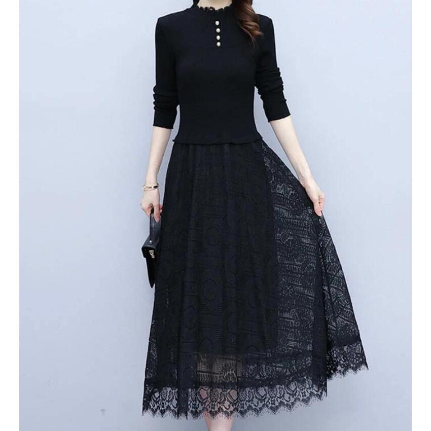 レース ワンピース レディース ロングワンピース 花柄 ニット レース ワンピース レディース ロングワンピース 花柄 ニット