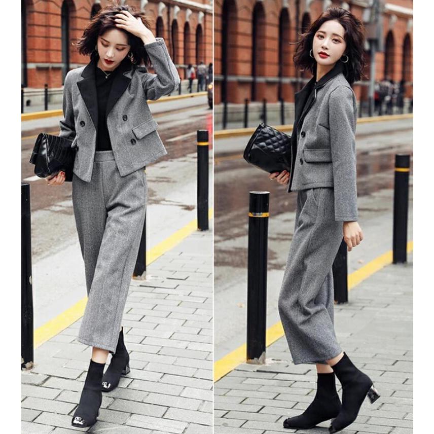 セットアップ レディース パンツスーツ ワイドパンツ パンツ