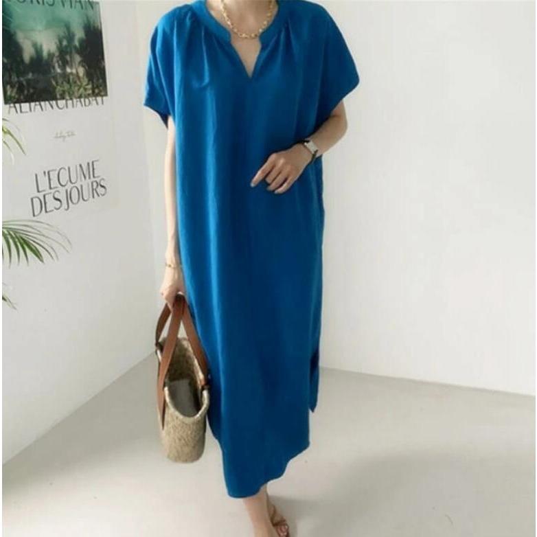 ファッション 3個セット 送料無料 ワンピース レディース ロングワンピース ロング丈 綿麻調 半袖 スリット ドルマンスリーブ 体型カバー ゆったり ロングワンピ かわいい 春 夏 Suv1dugbxj Baltihouse Com Au