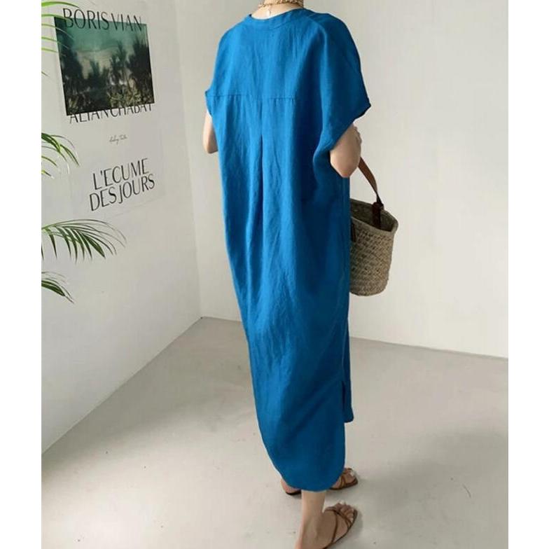 ファッション 3個セット 送料無料 ワンピース レディース ロングワンピース ロング丈 綿麻調 半袖 スリット ドルマンスリーブ 体型カバー ゆったり ロングワンピ かわいい 春 夏 Suv1dugbxj Baltihouse Com Au