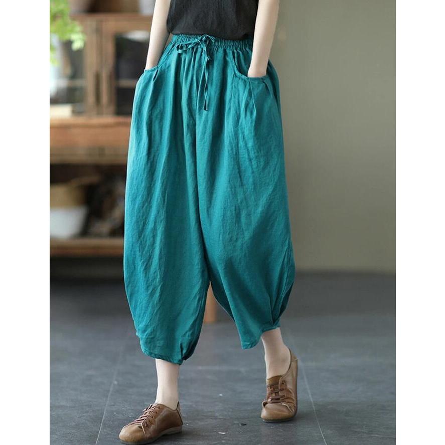 バルーンパンツ 綿麻パンツ サルエルパンツ レディース パンツ