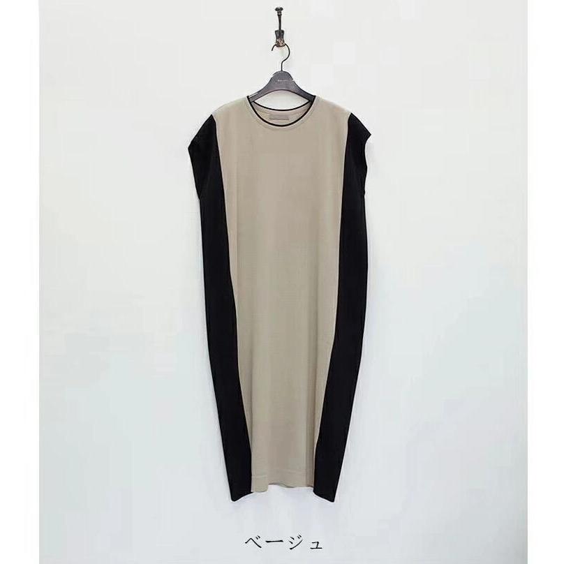 バイカラーワンピース 春 夏 半袖 バイカラー ワンピース レディース