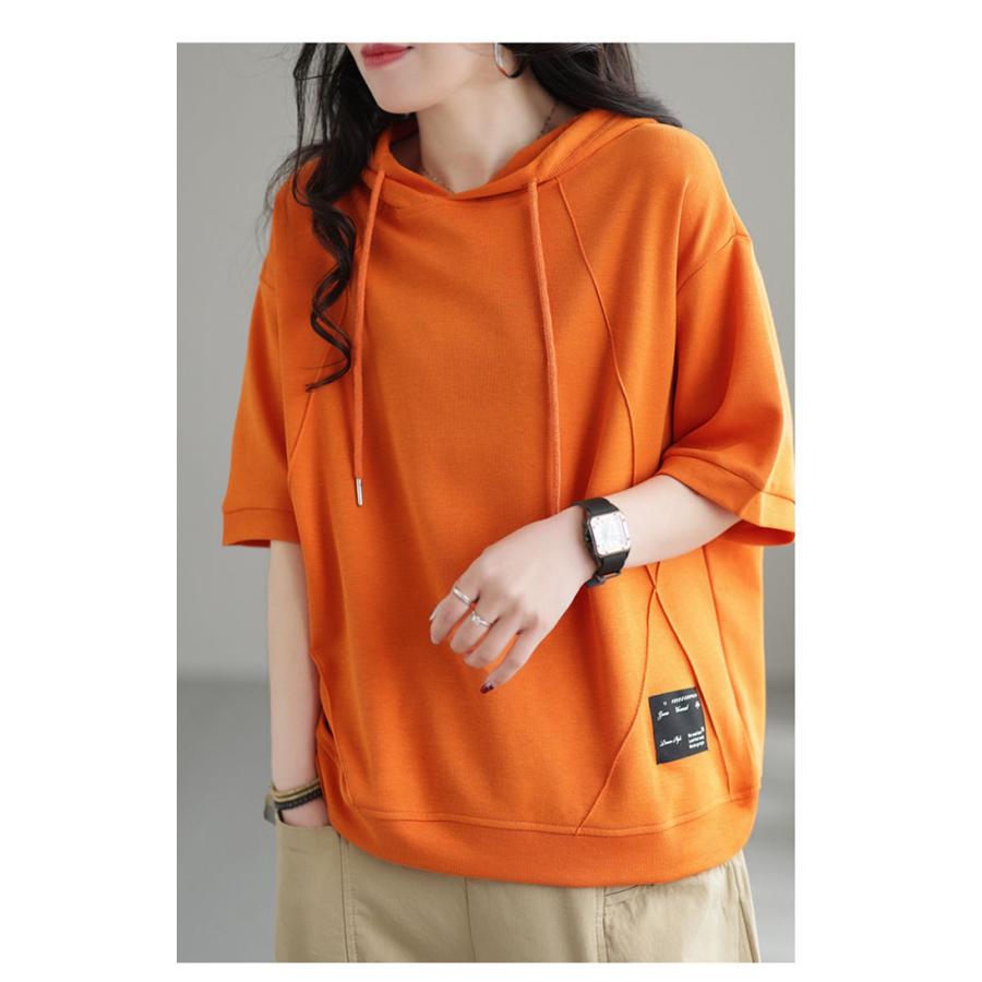 パーカー Tシャツ レディース 半袖 カットソー チュニック 夏 綿 パーカー Tシャツ レディース 半袖 カットソー チュニック 夏 綿