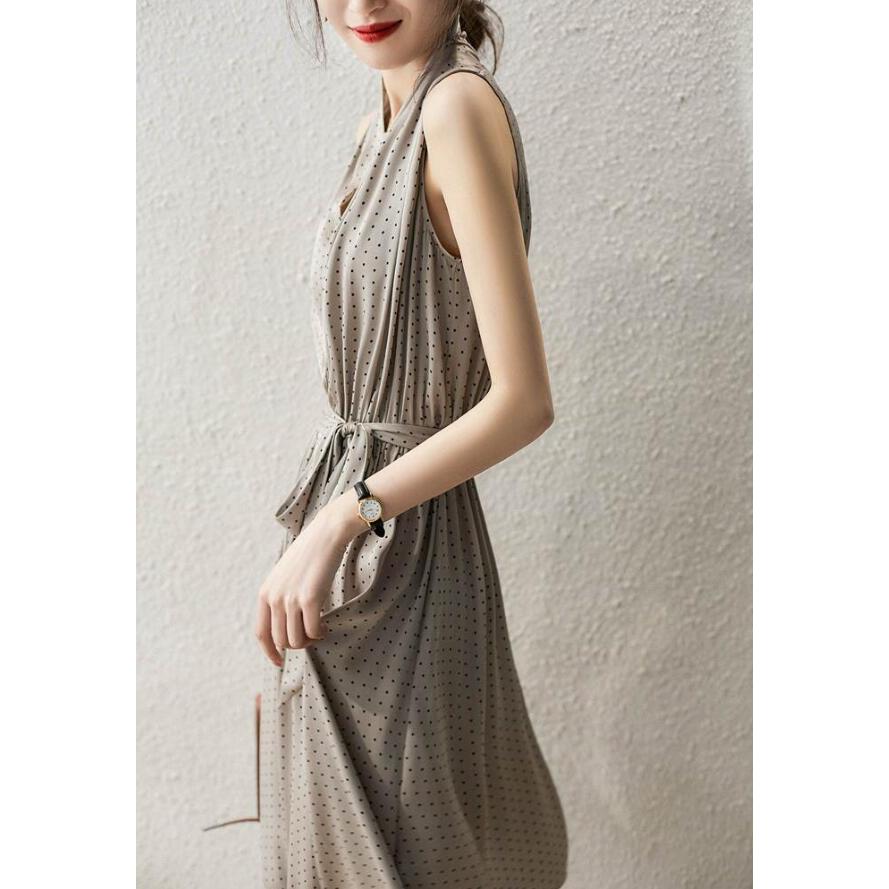 ワンピース レディース 膝丈ワンピース 夏 Vネック 水玉柄 春夏 ワンピース レディース 膝丈ワンピース 夏 Vネック 水玉柄 春夏