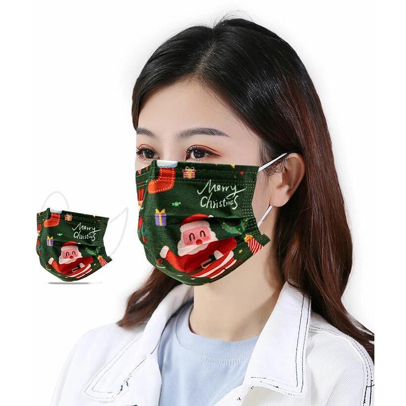 10枚入り クリスマス マスク 不織布 使い捨て 不織布マスク 3層構造