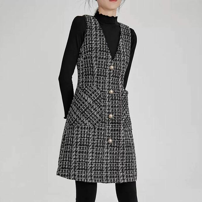 ジャンパースカート 秋 冬 ワンピース レディース 秋冬 きれいめ v