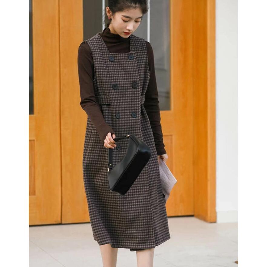 ジャンパースカート サロペット レディース 冬 ジャンスカ ワンピース