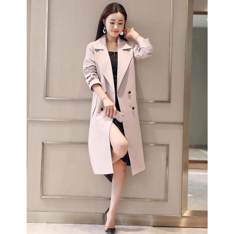 スプリングコート トレンチコート ジャケット ロングジャケット 膝丈