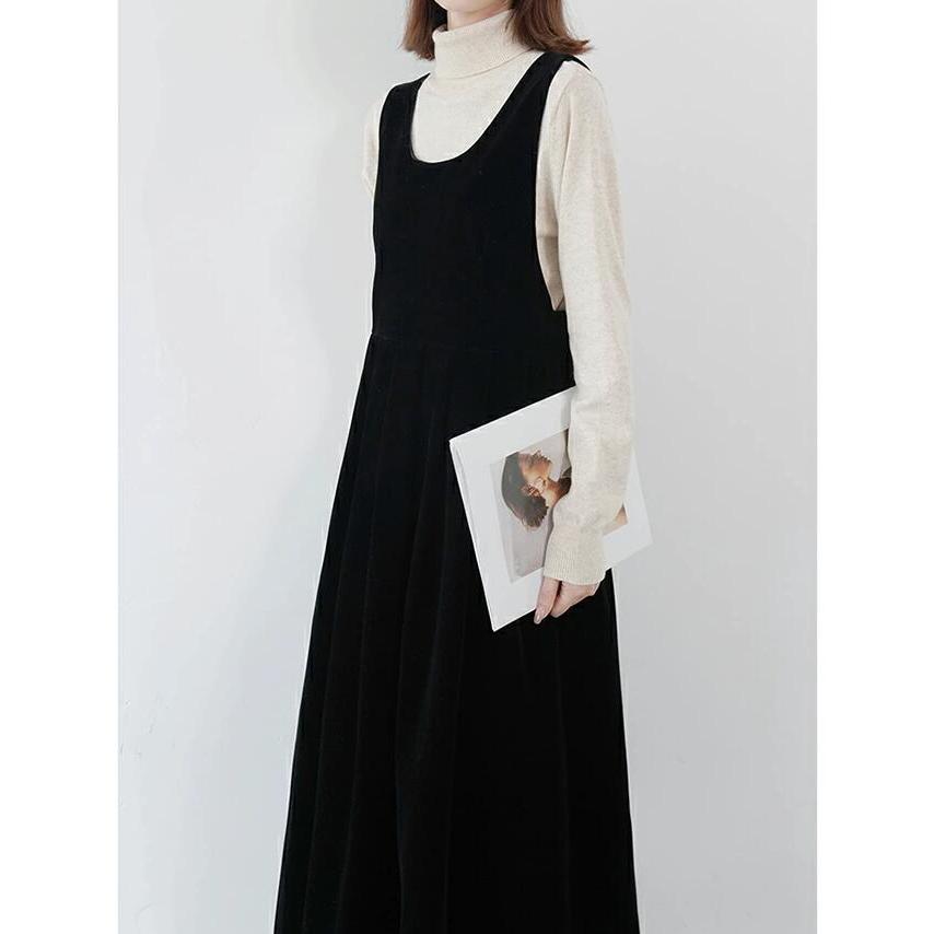 ジャンパースカート 秋 冬 レディース ロングワンピース 大きいサイズ