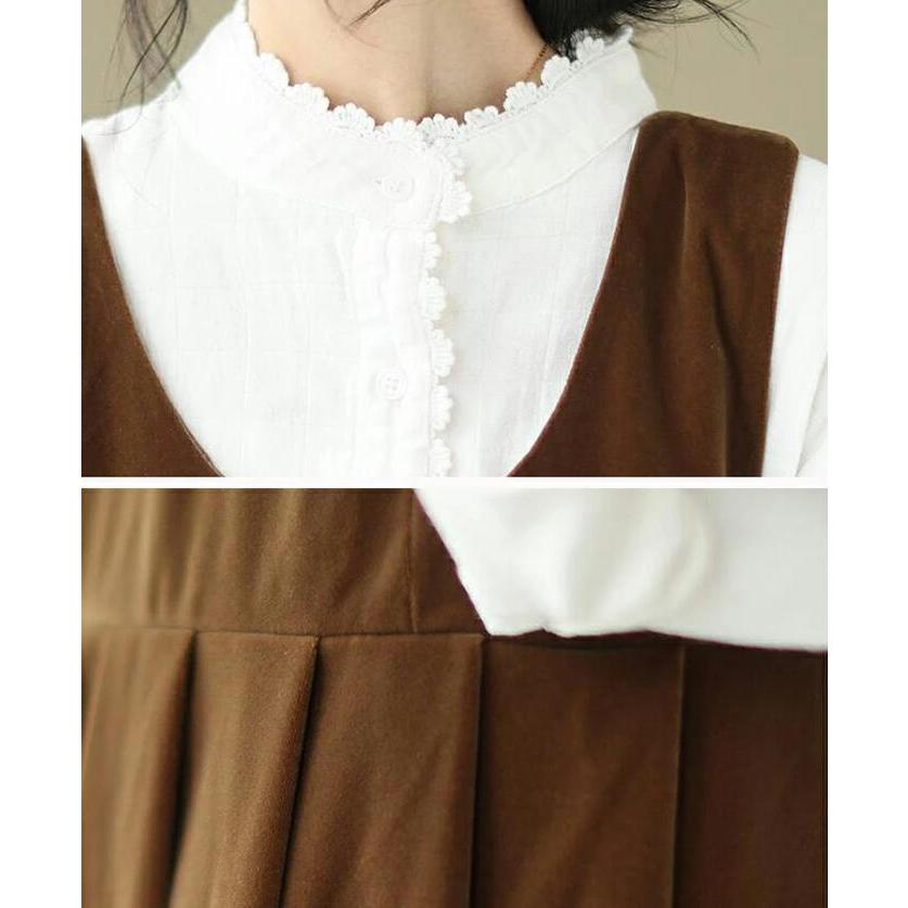 ジャンパースカート 秋 冬 レディース ロングワンピース 大きいサイズ