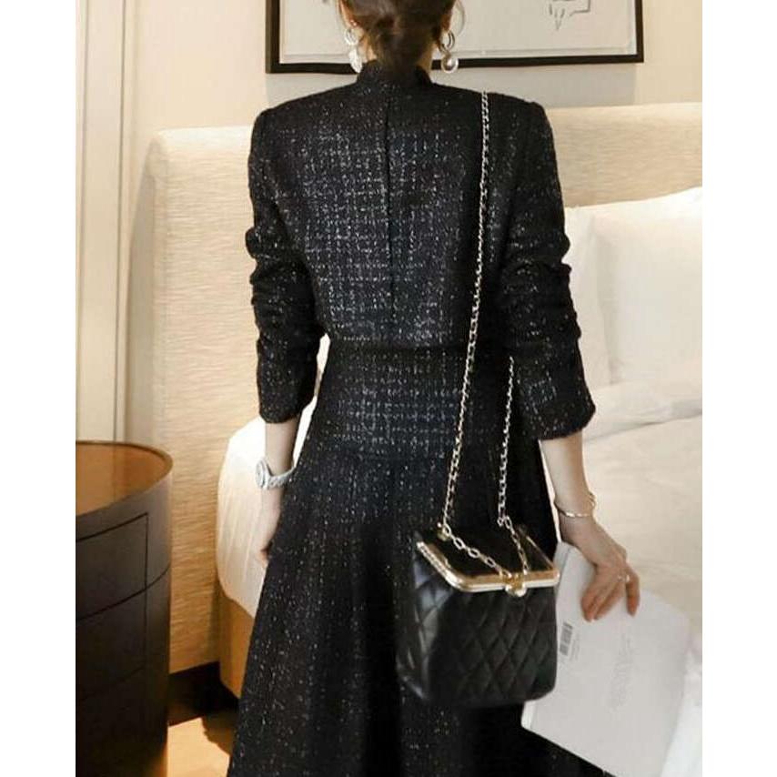 レア 新品 完売 ツイード ロング スカート フレア きれいめ デート 上品 ツイードセットアップ スーツジャケット ロングスカート フレア