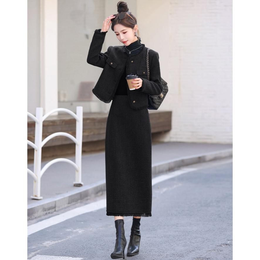 ツイードスーツ セットアップ スーツジャケット ロングスカート