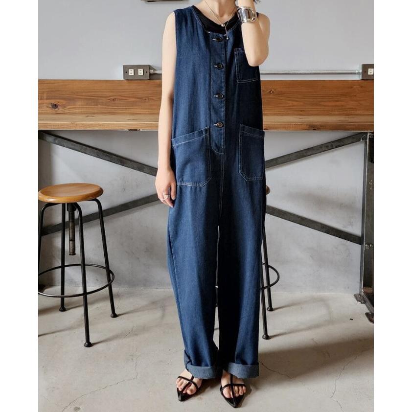 新品 DENIM DUNGAREE サロペット ワイドパンツ インディゴデニム 91092705.jpg