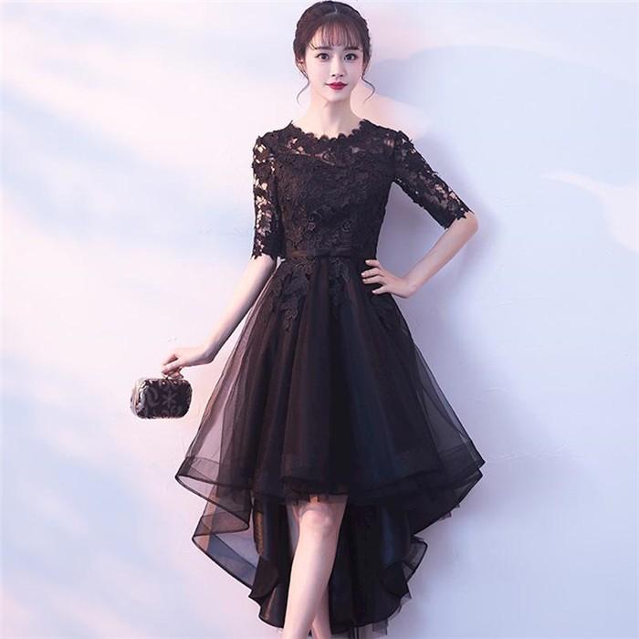 パーティードレス 結婚式 ドレス 袖あり ウエディングドレス 不規則