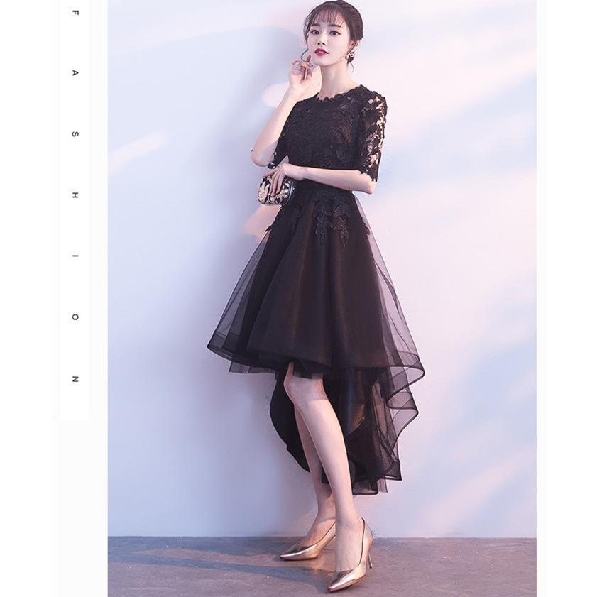 パーティードレス 結婚式 ドレス 袖あり ウエディングドレス 不規則