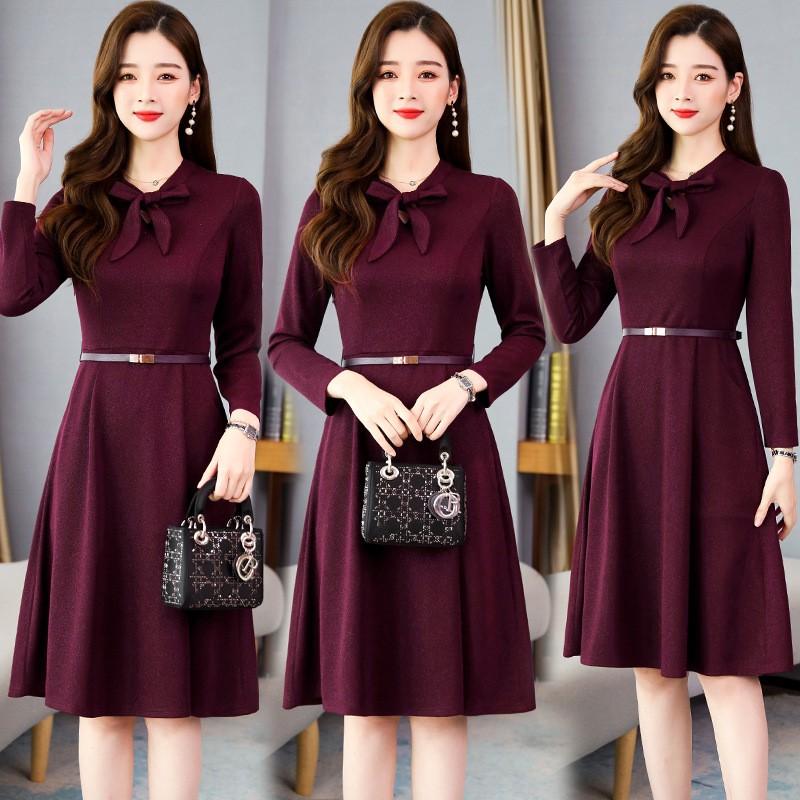 ワンピース レディース きれいめ 40代 春 秋 膝丈 Aラインワンピース