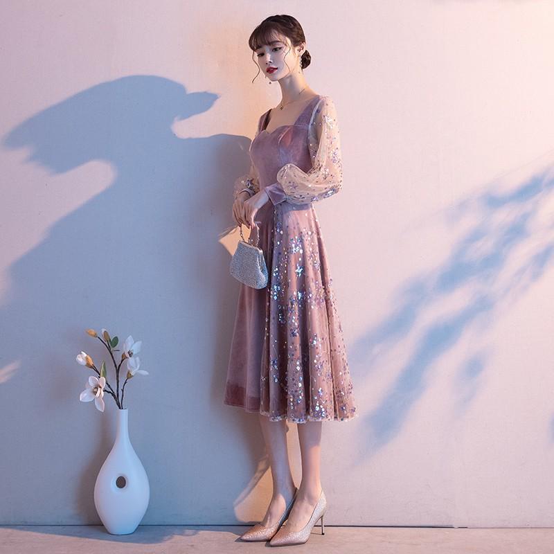 パーティードレス 代 結婚式 ワンピース ドレス 袖あり Aライン レース ベロア 冬 上品 成人式 お呼ばれ 二次会 発表会 同窓会 披露宴服 韓国 送料無料 Ll Ad 05 Youdear 通販 Yahoo ショッピング