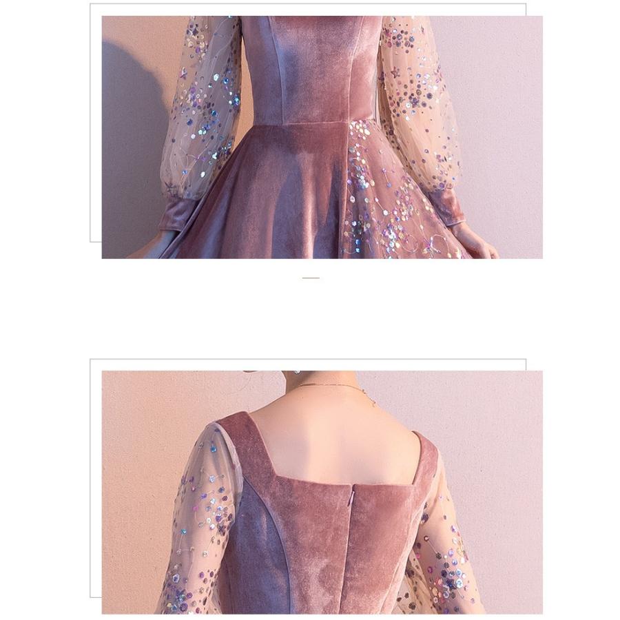 パーティードレス 代 結婚式 ワンピース ドレス 袖あり Aライン レース ベロア 冬 上品 成人式 お呼ばれ 二次会 発表会 同窓会 披露宴服 韓国 送料無料 Ll Ad 05 Youdear 通販 Yahoo ショッピング