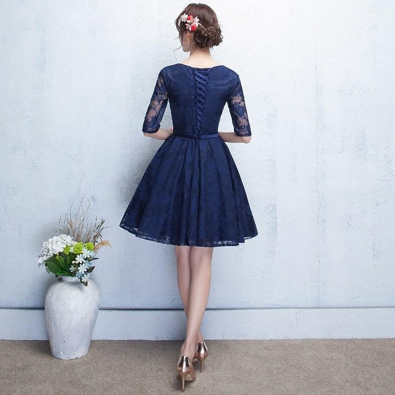 パーティードレス 結婚式 袖あり ドレス ミニ丈 ウェディングドレス