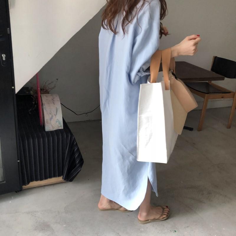 シャツワンピース ロングワンピース 春 レディース ワンピース 長袖