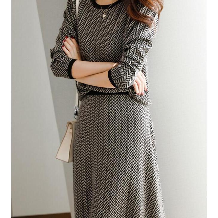 セットアップ レディース 秋冬 きれい 長袖 ニットセット セーター