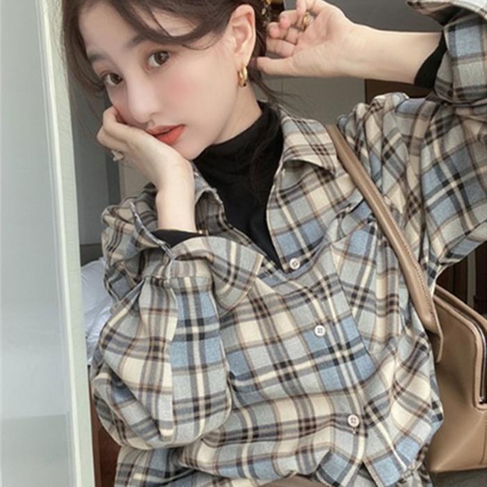 シャツブラウス ブラウス シャツ 長袖シャツ トップス レディース 長袖 前開き チェック 柄 ゆったり カジュアル 折り襟 大きいサイズ 着痩せ 春 秋 30代 40代 Tx Ce 004 Youdear 通販 Yahoo ショッピング