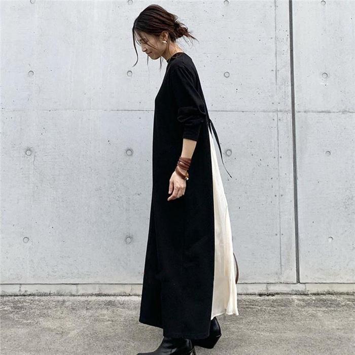 ワンピース レディース 40代 春秋 長袖 秋服 きれいめ ロングワンピース 無地 切り替え 通勤着 カジュアル 着痩せ 可愛い ゆったり 体型カバー Tx Cn 047 Youdear 通販 Yahoo ショッピング