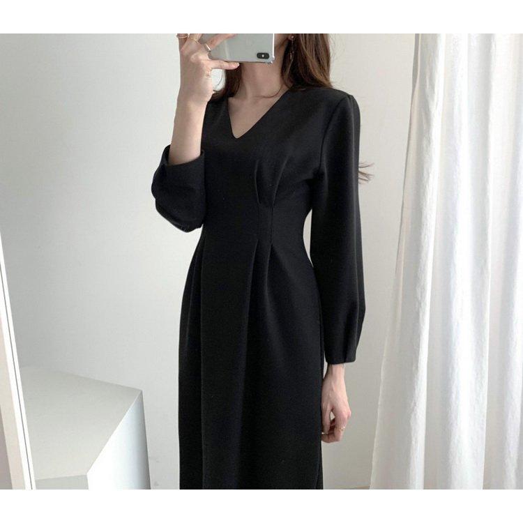 ワンピース レディース 40代 秋秋 ロングワンピース 長袖 Vネック