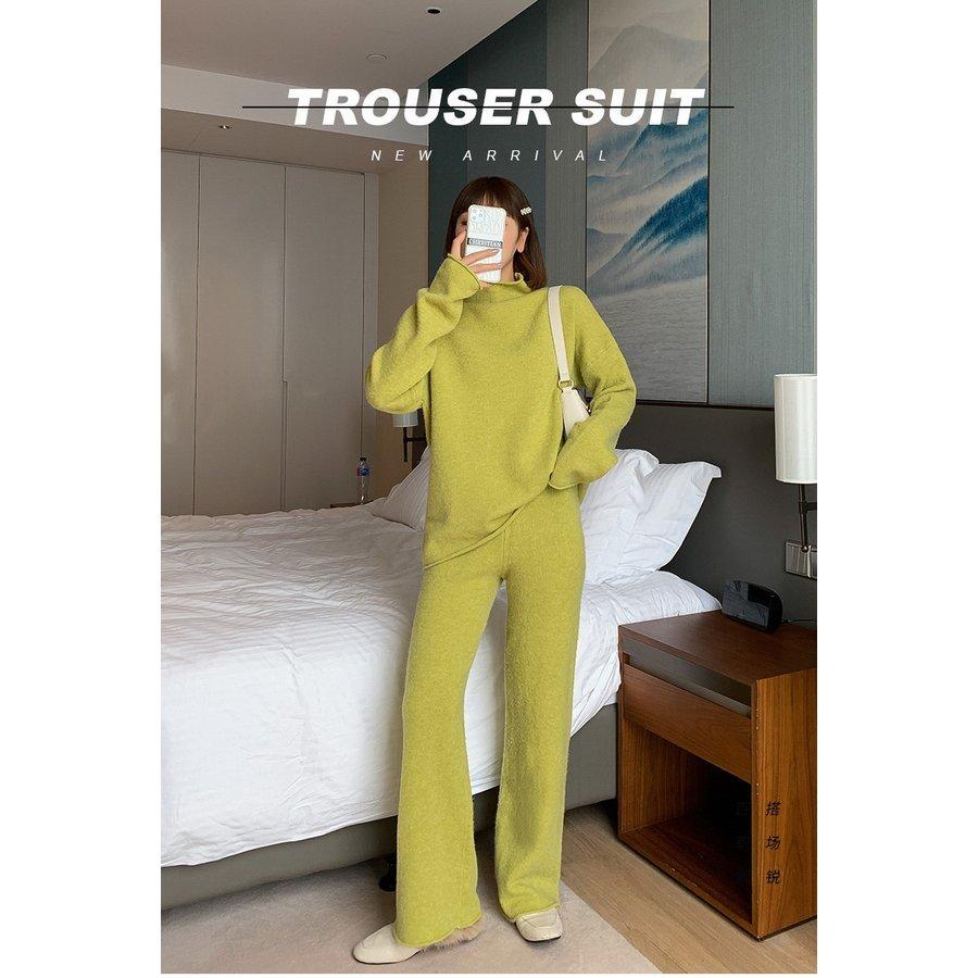 YOSA ウェア 長袖トップスとパンツセット セットアップ 3点セット】防シワリラクシングワイド長袖シャツ+天竺T