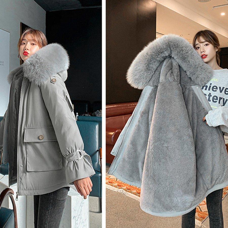 レディース コート ミディアム丈 ボアコート あったか b10512 REAL STYLE（ファッション） コート レディース 冬 ロング ボア