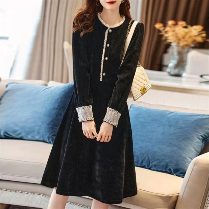 冬新作 ワンピース レディース ロング 膝丈 婦人服 無地 ロングワンピース 大きいサイズ おしゃれ 可愛い 長袖 春秋 大きいサイ 限定品