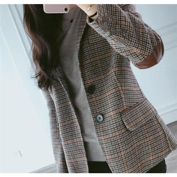 スーツジャケット テーラード レディース 春 長袖 チェック柄 スーツ