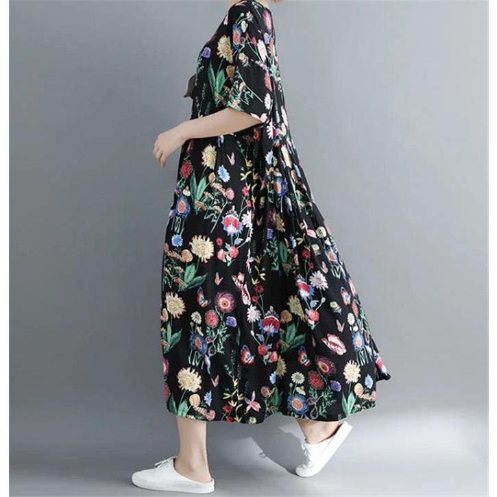 ワンピース ロングワンピース コットン 綿 花柄 総柄 プリント ワンピース ロングワンピース コットン 綿 花柄 総柄 プリント
