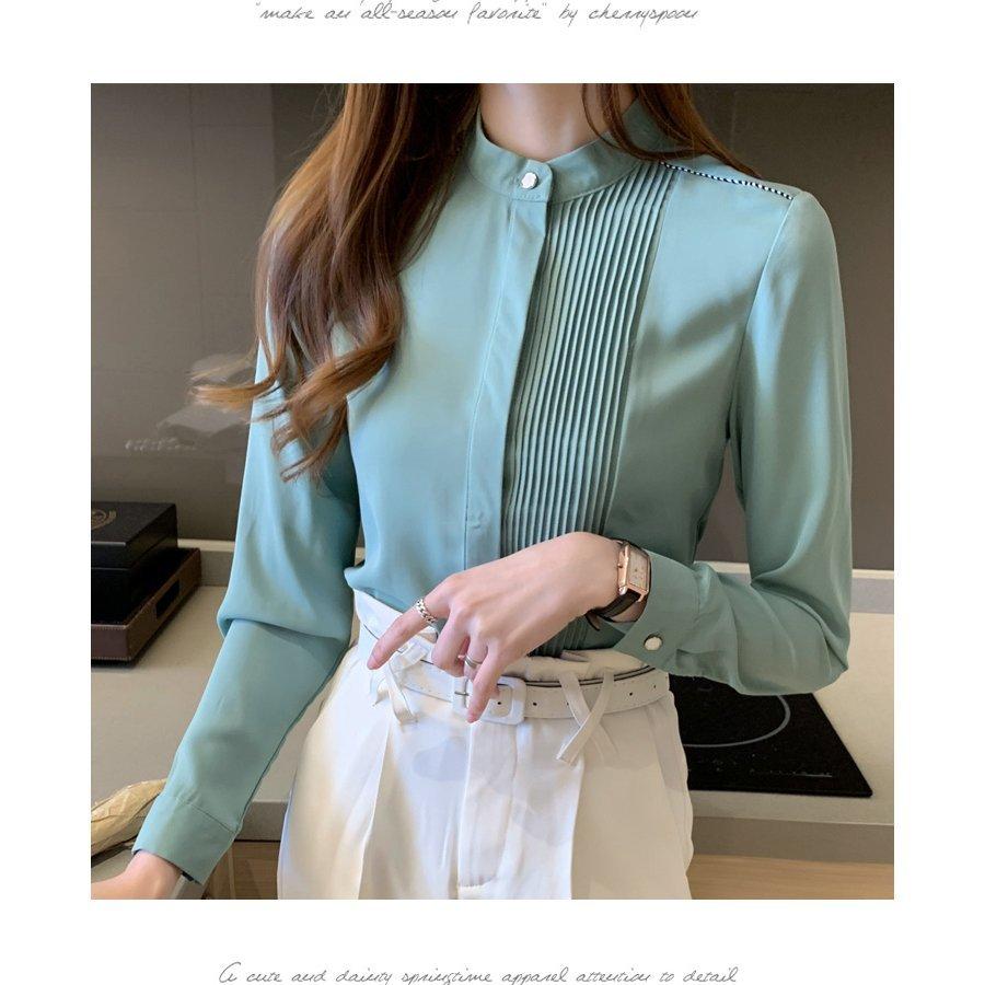 ブラウス レディース きれいめ 40代 春秋 上品 無地 長袖 ゆったり