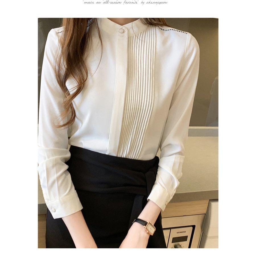 ブラウス レディース きれいめ 40代 春秋 上品 無地 長袖 ゆったり