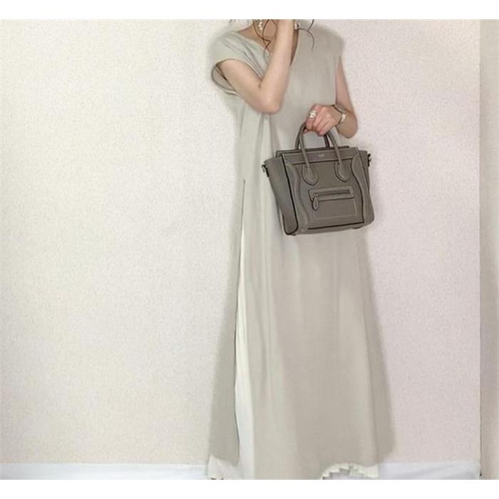 美品✨プリーツプリーズ マキシ　フレアワンピース　セットアップ ワンピース プリーツ スリット 2点 セット 秋 冬 スリット