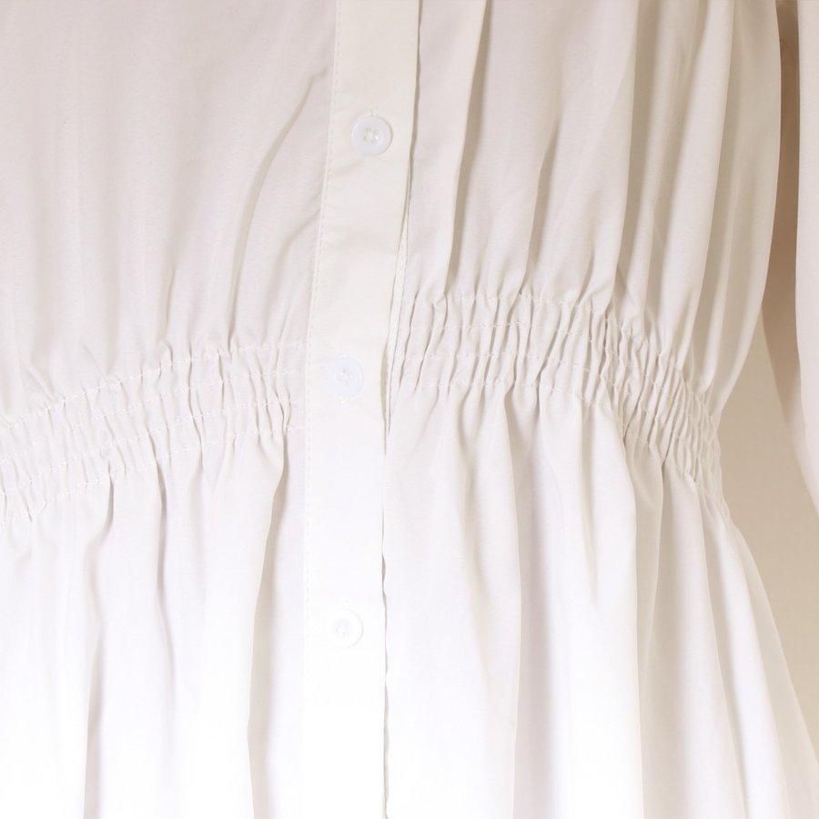 ウエストマーク シャツワンピース レディース チュニックワンピ 白