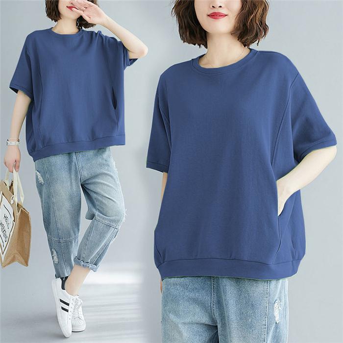 超美品です(^.^)今年48400円で買いましたTシャツデニムに羽織ってお洒落！ tシャツ レディース パーカートップス Uネック ミドル丈 半袖