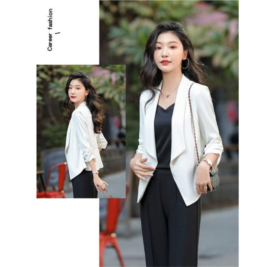 テーラードジャケット レディース 40代 七分袖 スーツジャケット 黒