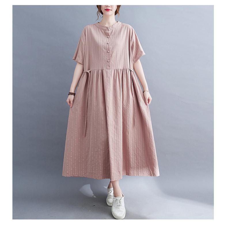 美品 ユニ yuni 半袖ワンピース 綿麻 コットンリネン ゆったり ピンク 美品 ユニ yuni 半袖ワンピース 綿麻 コットンリネン ゆったり