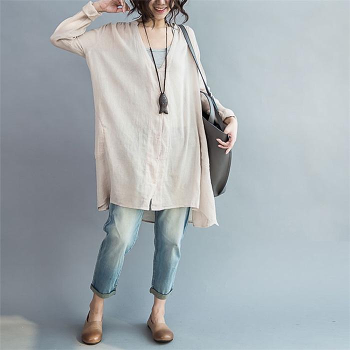 シャツ スキッパーシャツ チュニック ロングシャツ レディース