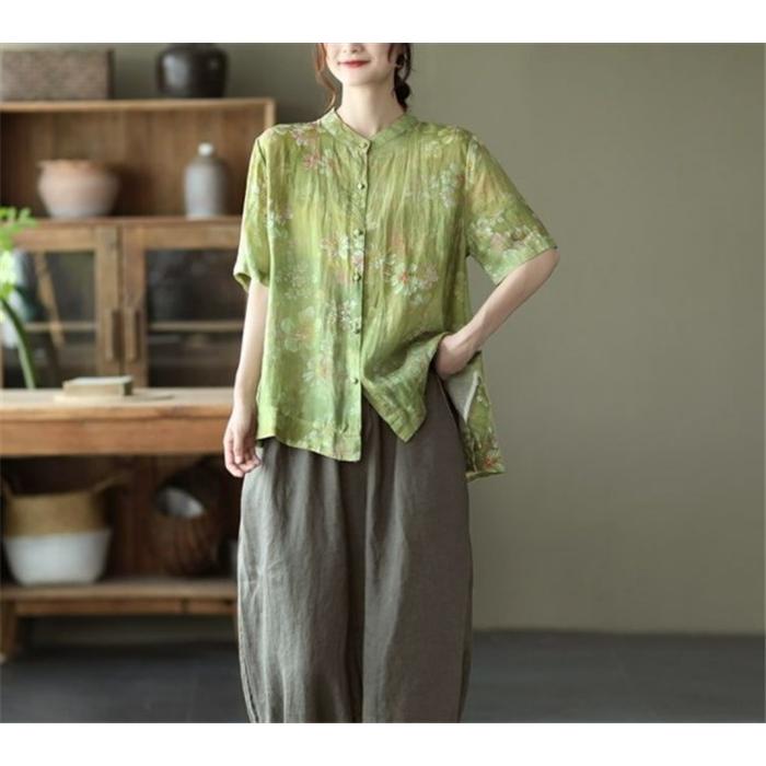 美品　23区　MYSTNDERD リネンブラウス　シャツ 25ce015-53925-08b.jpg