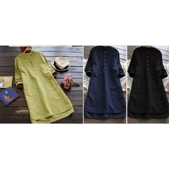 綿100%【新品】ツモリチサト　ゆったりＬサイズ チュニックワンピ　シャツワンピ 楽天市場】チュニック トップス レディース 七分袖 シャツ